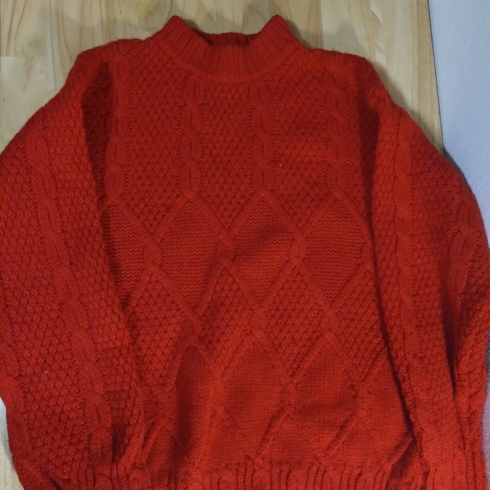 Vintage Benetton 3D Wool Cable Knit Sweater